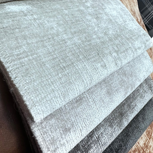 Material plușat cu reflexii, Reflect WR 19, nuanță perlată, gri deschis