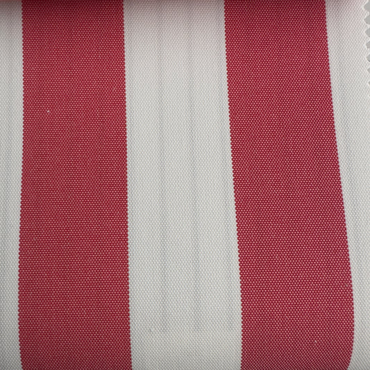 Material pentru exterior, alb cu dungi late roșii